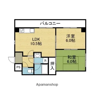 ベルビュー1番館【4階】の間取り
