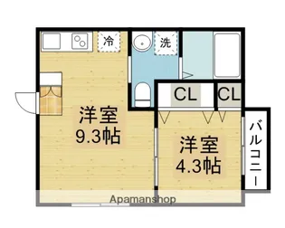 F MAISON AILES【201号室】の間取り