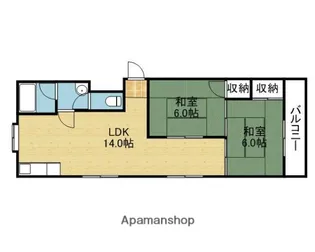 大川ハイツ【606号室】の間取り
