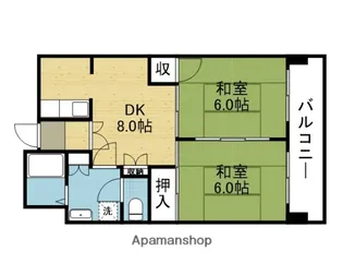 サニーハイツ三番館【4階】の間取り