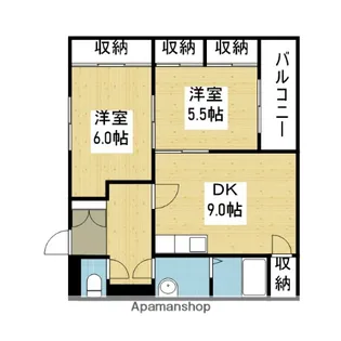 ルポン・ヴェール【7階】の間取り
