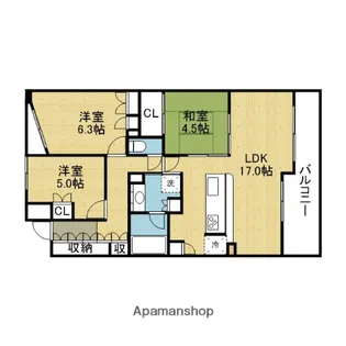 イトーピア北浜スウィートマーク【15階】の間取り