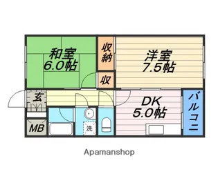 都マンション関目【1階】の間取り