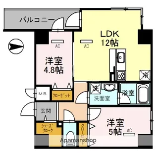 LAVART森ノ宮【4階】の間取り