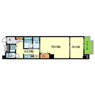 日本橋コゥジィアパートメント【4階】の間取り