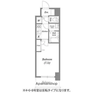 プランドール北浜【0508号室】の間取り