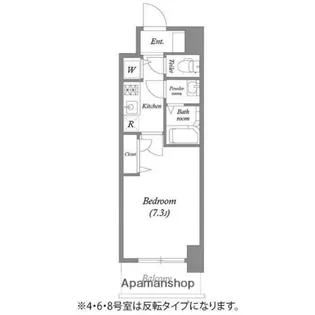 プランドール北浜【0406号室】の間取り