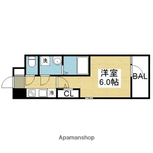 エスリード大阪NAGAHORI GATE【9階】の間取り