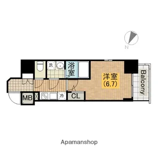 1Kの間取り画像