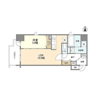 アヴェニール北浜【0804号室】の間取り