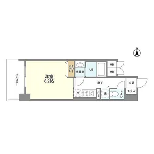 アヴェニール北浜【0403号室】の間取り