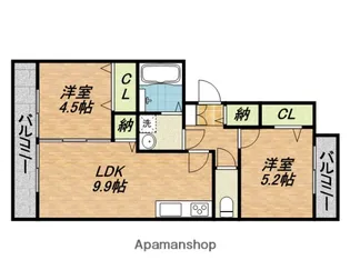 アビ−ロード巽東【2階】の間取り