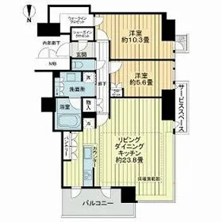 北浜ミッドタワー【36階】の間取り