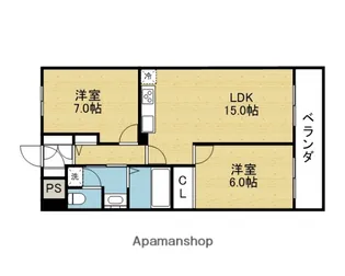 ハイツ森ノ宮【2階】の間取り