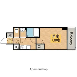 ファーストフィオーレ谷町六丁目フェリシア【1102号室】の間取り