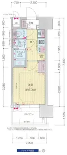 プレサンス四天王寺前夕陽ヶ丘 凛宮【0209号室】の間取り