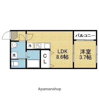 ロイヤルレジデンス鶴橋【1階】の間取り