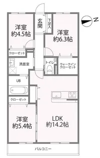 ルミエール今里【1階】の間取り