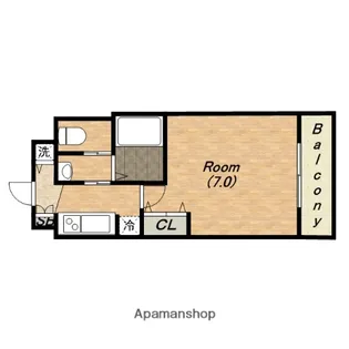 ミリアン四天王寺夕陽丘【303号室】の間取り