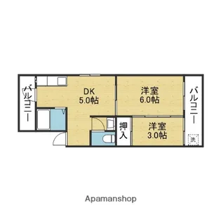 勝山サンハイツ【402号室】の間取り