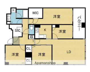 マストタワー安堂寺【2701号室】の間取り