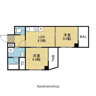 リベラルパレス桂【504号室】の間取り