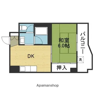 朝日プラザ天王寺【444号室】の間取り