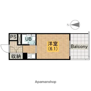 パークサイド上本町駅前【607号室】の間取り