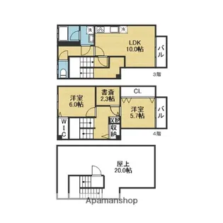 真法院マンション【34号室】の間取り