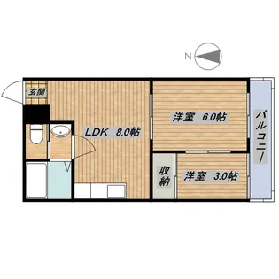 五條コーポ【505号室】の間取り