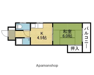 玉造末広ビル【403号室】の間取り