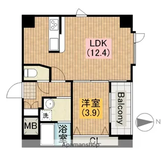 ルリーフ真法院【4階】の間取り
