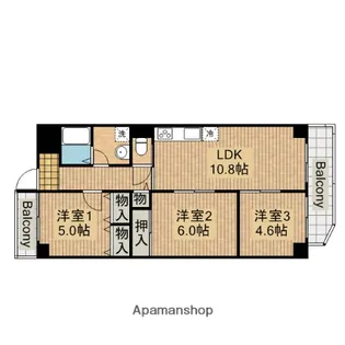 ラヴィコモード【202号室】の間取り