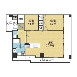 ファインフラッツ日本橋【1003号室】の間取り