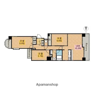夕陽ヶ丘アーバンライフ【601号室】の間取り