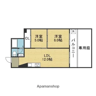 上之宮台ハイツ【111号室】の間取り