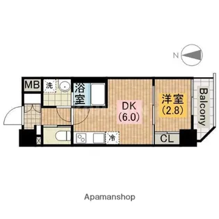 ファーストフィオーレ天王寺【801号室】の間取り