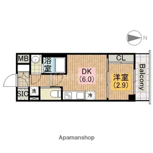 ファーストフィオーレ天王寺【706号室】の間取り