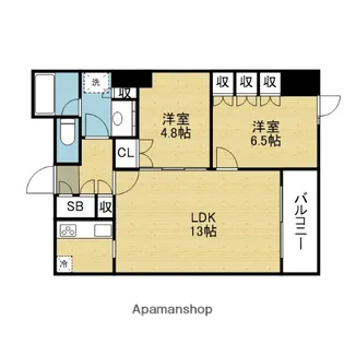 シエリアタワーなんば【302号室】の間取り