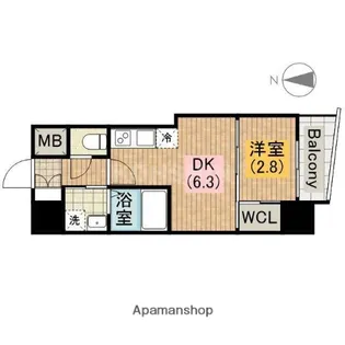 セレニテ夕陽丘EST【5階】の間取り