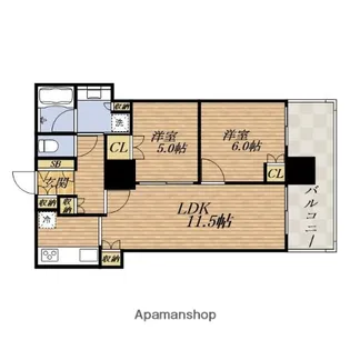 ローレルタワー夕陽丘ウエストレジデンス【1702号室】の間取り