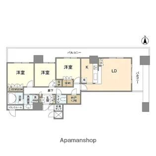 上本町ヒルズマーク【27階】の間取り