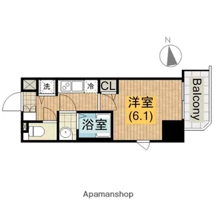 プレサンス上町台クレスト【8階】の間取り