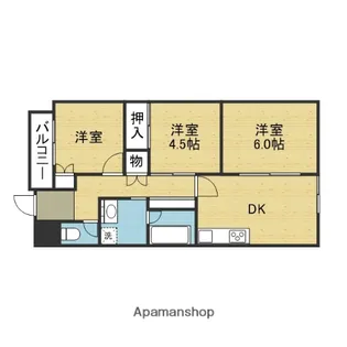 ハイマート夕陽丘2番館【503号室】の間取り