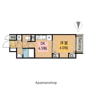 グランカリテ日本橋Ⅱ【8号室】の間取り
