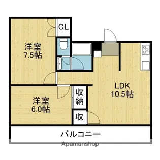 メゾンドール天王寺【6階】の間取り