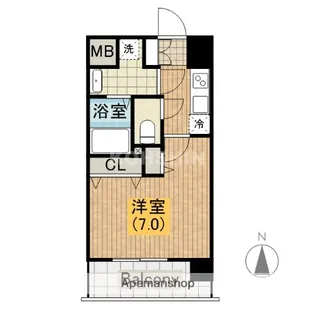 ラシーヌ瓦屋町【7階】の間取り