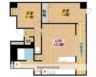 フィオレ上本町【6階】の間取り