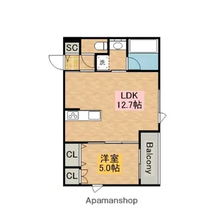 メゾン夕陽丘ノースコート【1階】の間取り
