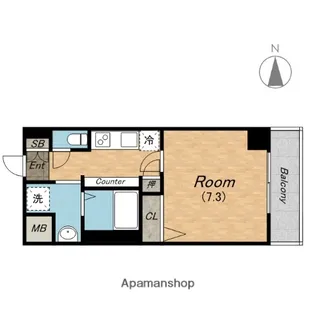 アクアプレイス天王寺EYE【208号室】の間取り